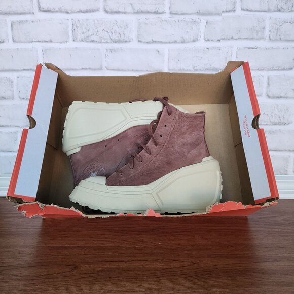 Converse Chuck 70 Wedge Square Platform Hi Leather 7.5 Women Shoes Brown A08247C - Picture 8 of 10